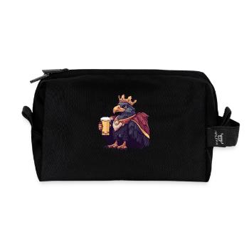 Eagle Bird Beer Funny - Recycled Toiletry Zip Bag - black - Front