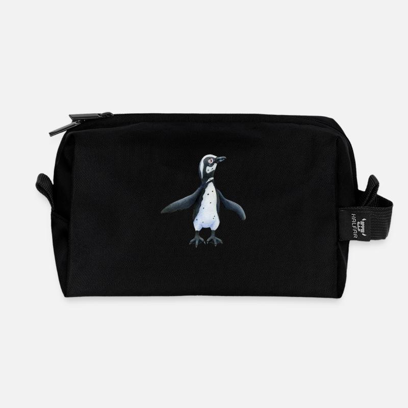 Jackass penguin - Recycled Toiletry Zip Bag - black