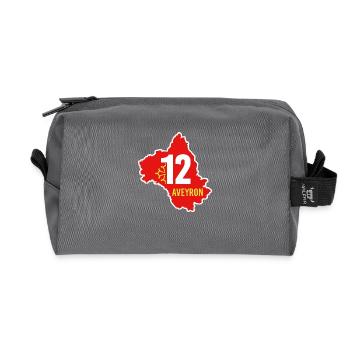 Aveyron 12 - Recycled Toiletry Zip Bag - anthracite - Front