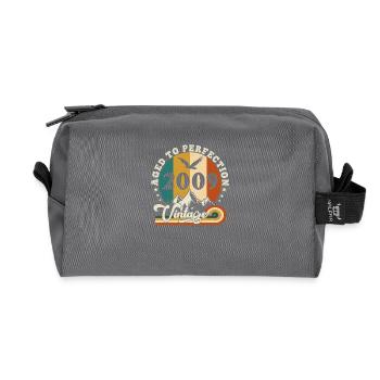 Vintage Birthday in 2010 - Birthday 2025. - Recycled Toiletry Zip Bag - anthracite - Front