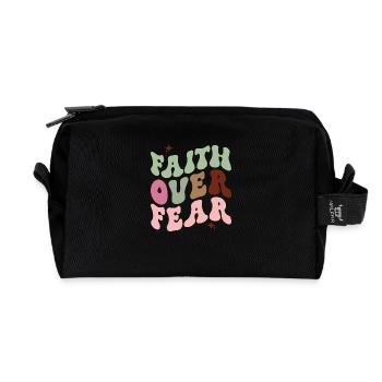 faith over fear - Recycelte Kulturtasche - Schwarz - Vorne