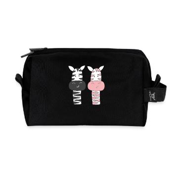 zebra mr und mrs - Recycelte Kulturtasche - Schwarz - Vorne