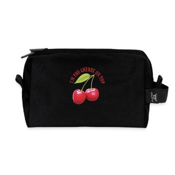 I'm the Cherry on top - Recycled Toiletry Zip Bag - black - Front