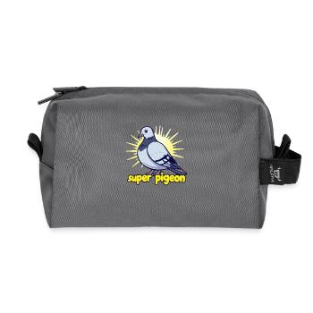 Super Pigeon - Recycled Toiletry Zip Bag - anthracite - Front