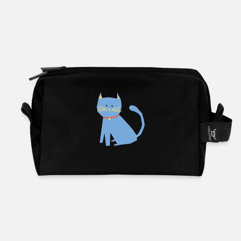 Blaue Katze - Recycelte Kulturtasche - Schwarz