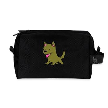Bande dessinée de chien - Trousse de toilette en tissu recyclé - noir - Devant