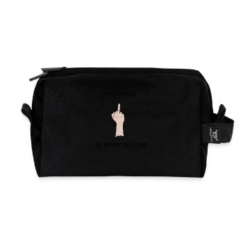 Hello Monday - Recycled Toiletry Zip Bag - black - Front