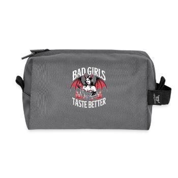 Les mauvaises filles ont meilleur goût ! Gothique Gothique Emo Baddie - Trousse de toilette en tissu recyclé - anthracite - Devant