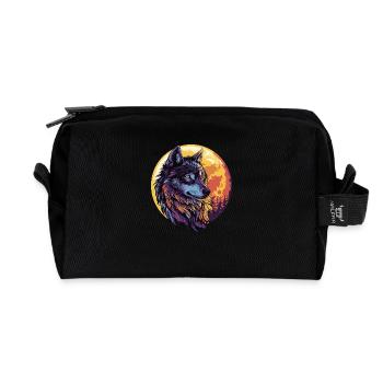 Wolf Mond - Recycelte Kulturtasche - Schwarz - Vorne