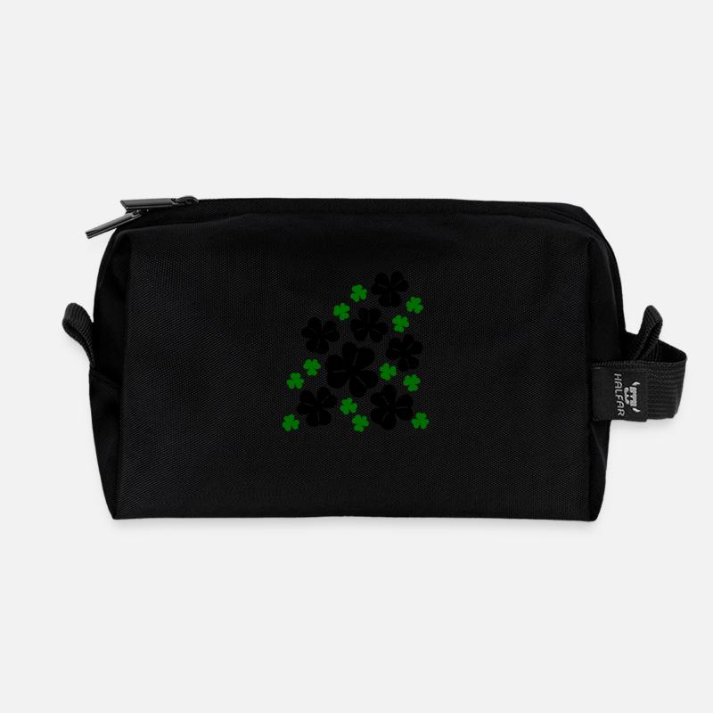 Kleeblätter - Recycelte Kulturtasche - Schwarz