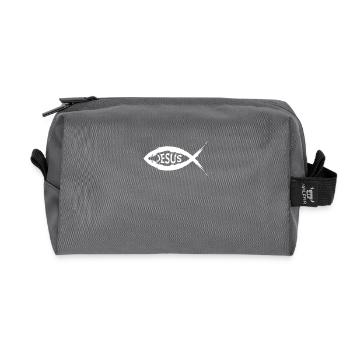 Fisch Symbol Jesus Religion - Recycelte Kulturtasche - Anthrazit - Vorne