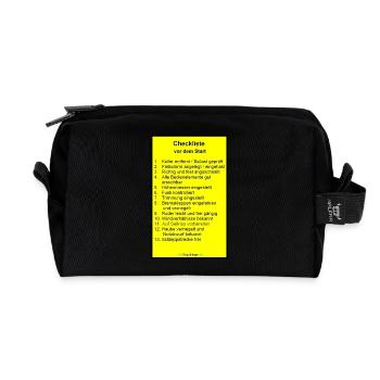 Checklist Glider - Recycled Toiletry Zip Bag - black - Front