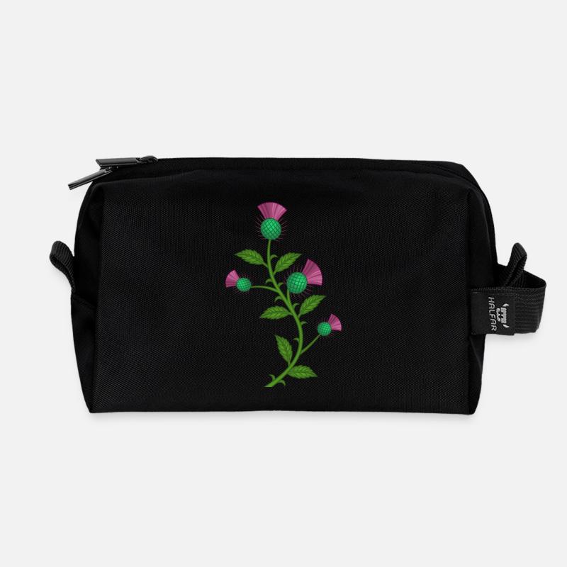 scotland thistle flower - Recycelte Kulturtasche - Schwarz
