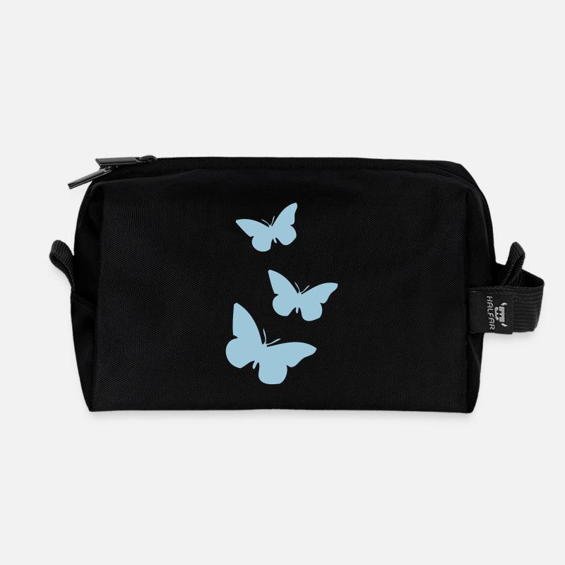 Schmetterling - Recycled Toiletry Zip Bag - black