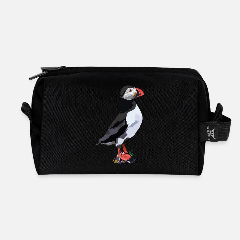 Papageitaucher - Recycelte Kulturtasche - Schwarz