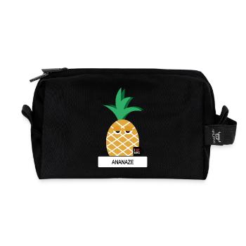 "ANANAZE" - Recycelte Kulturtasche - Schwarz - Vorne