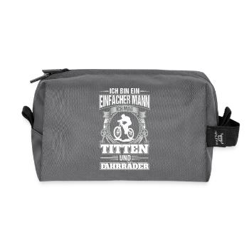 Titten und Fahrräder - Recycelte Kulturtasche - Anthrazit - Vorne
