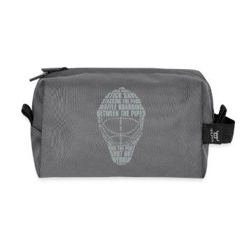 Hockey Goalie Mask (light colour design) - Recycled Toiletry Zip Bag - anthracite - Front