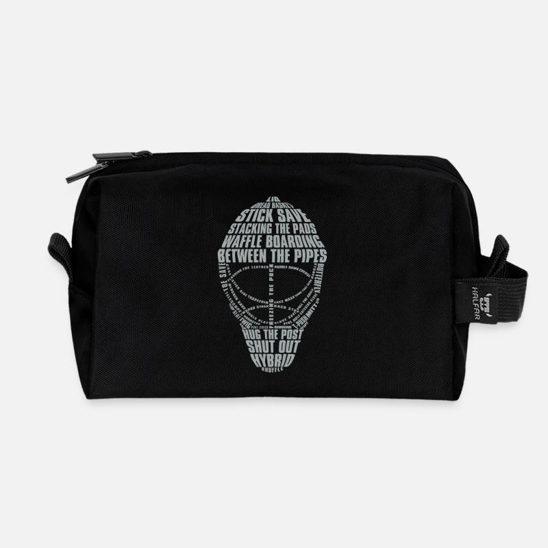 Masque de gardien de but (conception de couleur - Trousse de toilette en tissu recyclé - noir