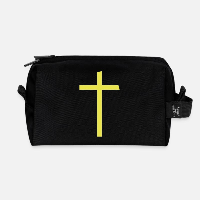 Kreuz - Recycelte Kulturtasche - Schwarz