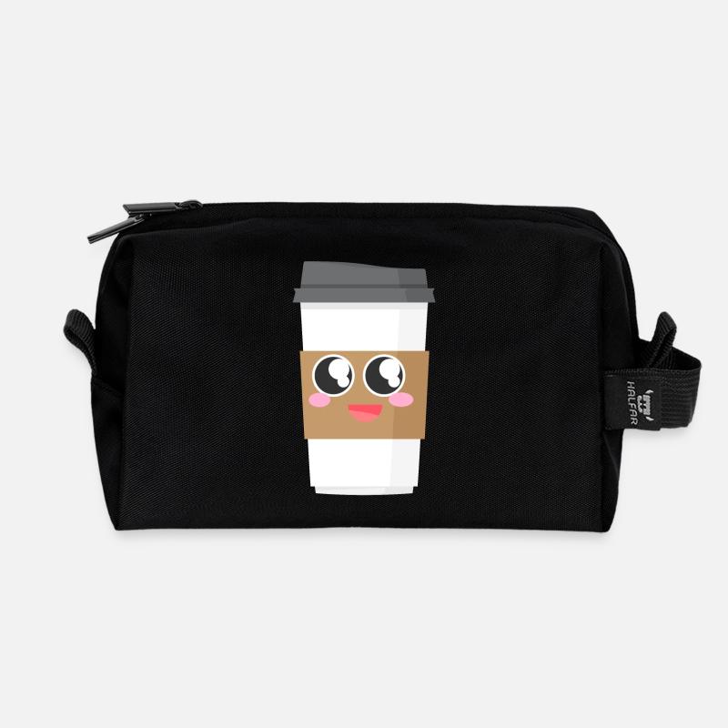 Sweet Coffee Cup - Recycelte Kulturtasche - Schwarz
