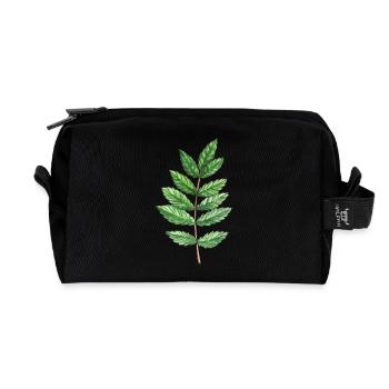 Feuille d'une cendre - Trousse de toilette en tissu recyclé - noir - Devant