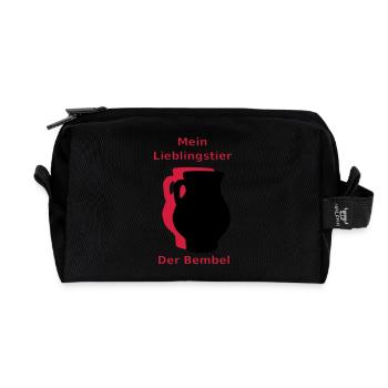 My favorite animal of the Bembel - Recycled Toiletry Zip Bag - black - Front