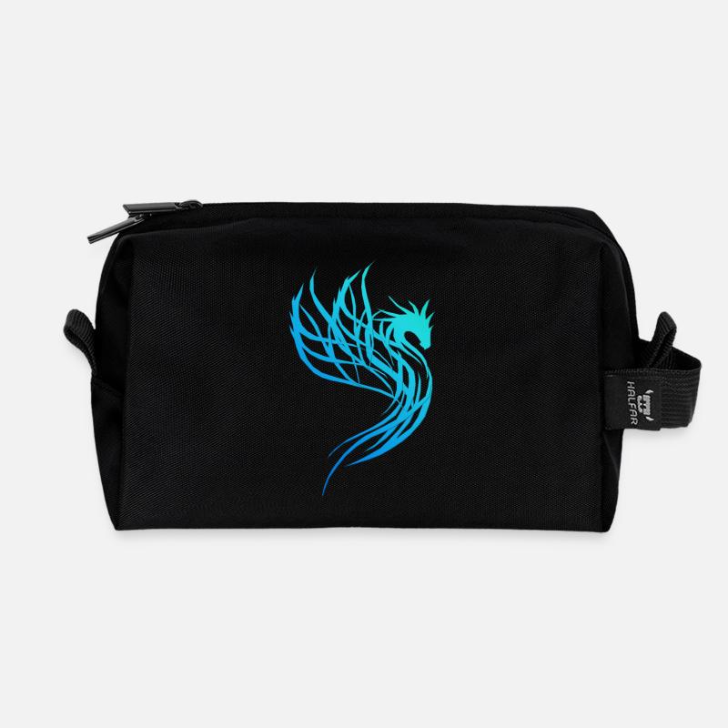 Blauer Wasser-Drache - Recycelte Kulturtasche - Schwarz