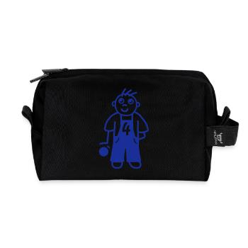 4 year old birthday boy - Recycled Toiletry Zip Bag - black - Front