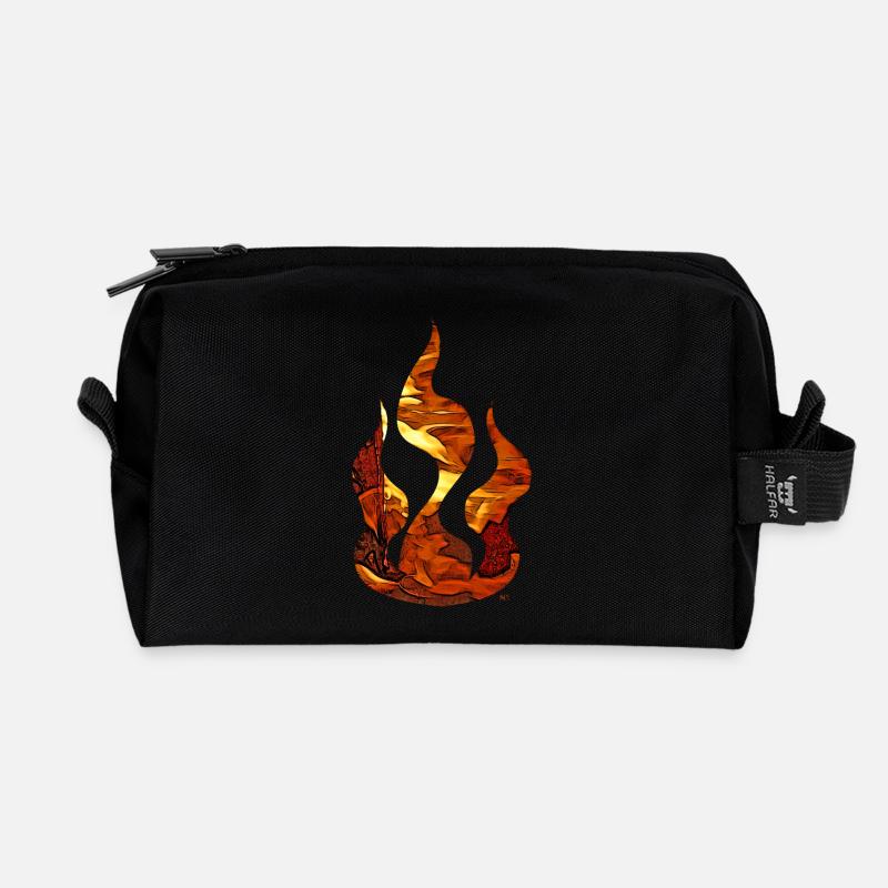 Lagerfeuer - Recycelte Kulturtasche - Schwarz
