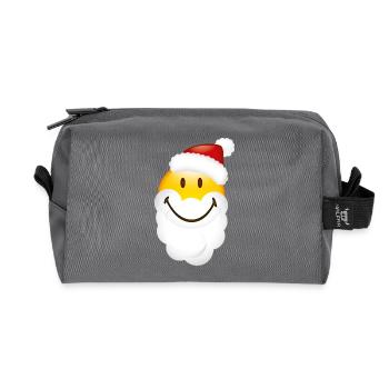 Smiley Glossy Santa - Recycled Toiletry Zip Bag - anthracite - Front