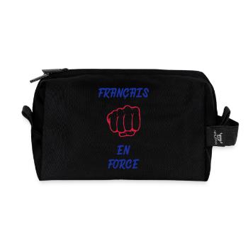 France Français Française French Frankreich - Recycled Toiletry Zip Bag - black - Front