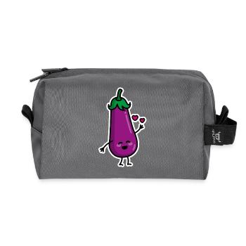 Aubergine couples penis emoji texting sex meme duo - Recycled Toiletry Zip Bag - anthracite - Front