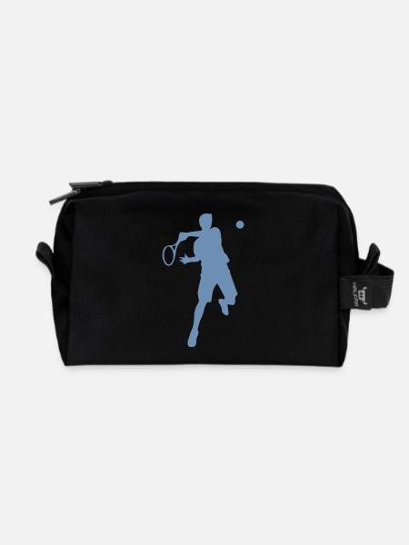 Tennis Tennisspieler RĂŒckhand Vorhand - Recycelte Kulturtasche - Schwarz