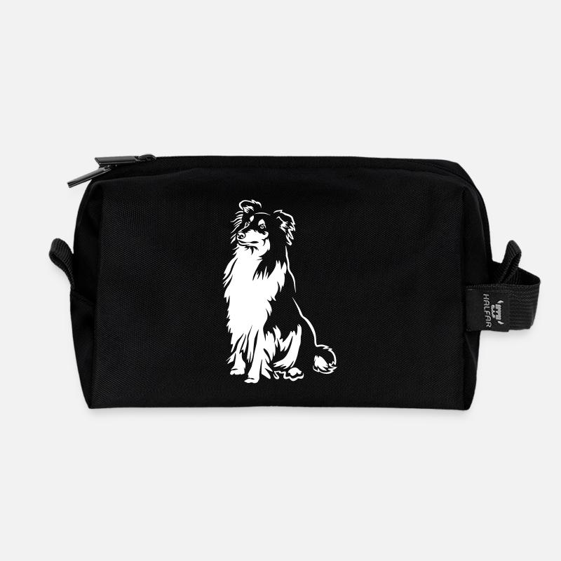 Collie "Black Edition" - Recycelte Kulturtasche - Schwarz