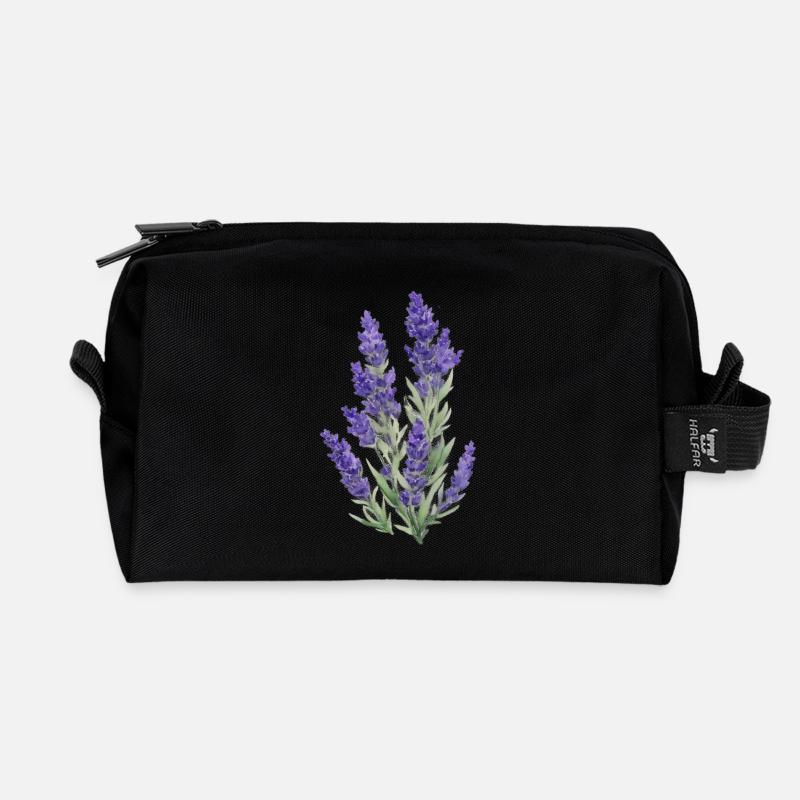 Lavendel - Recycelte Kulturtasche - Schwarz