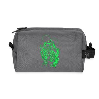 skull skeleton death halloween horror black dead - Recycled Toiletry Zip Bag - anthracite - Front