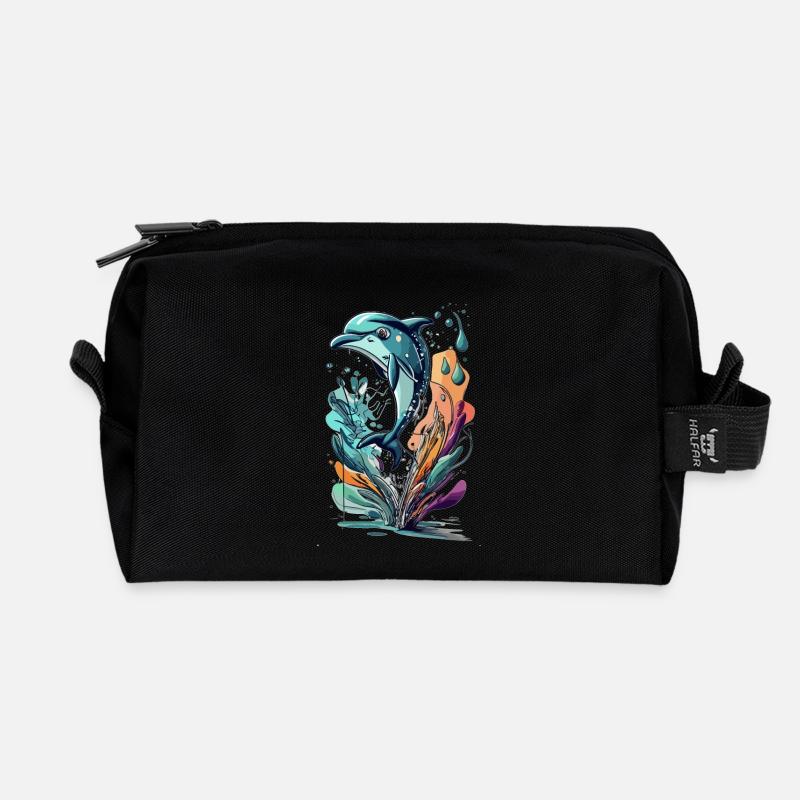 DOLPHIN - Recycled Toiletry Zip Bag - black