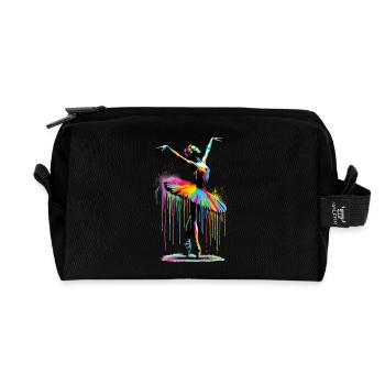 Danseuse de ballet avec tutu - Trousse de toilette en tissu recyclé - noir - Devant