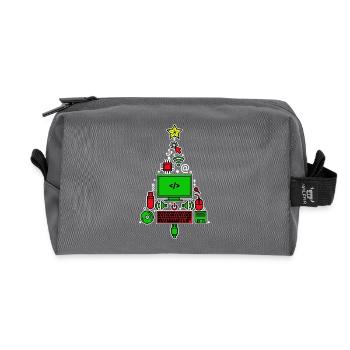 Code Debug Scripting Developer Computer Geek - Recycled Toiletry Zip Bag - anthracite - Front