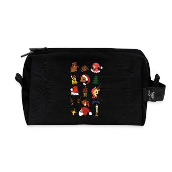 Sweet colorful Christmas party with unicorn & friends - Recycled Toiletry Zip Bag - black - Front