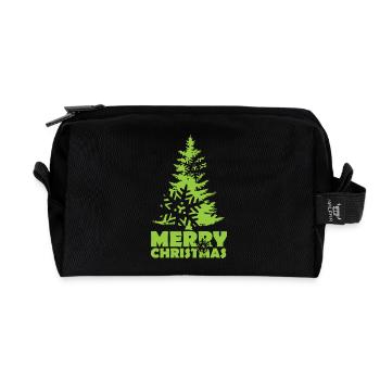 Weihnachten Tanne Weihnachtsbaum Schnee Flocke - Recycelte Kulturtasche - Schwarz - Vorne