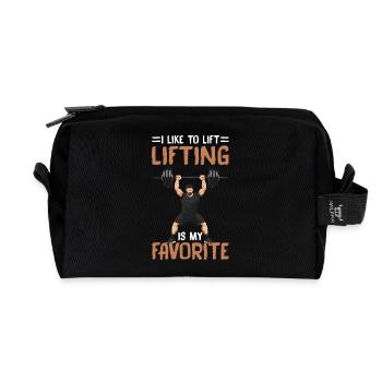 I Like To Lift Lifting Is My Favorite - Recycelte Kulturtasche - Schwarz - Vorne