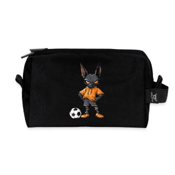 Bat Football - Recycled Toiletry Zip Bag - black - Front