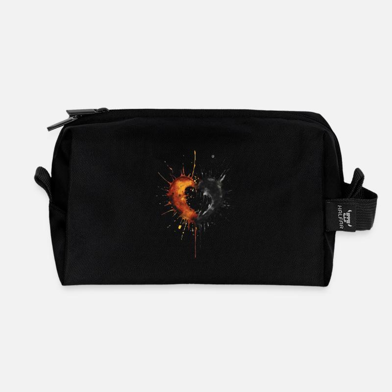 Splash inc. Heart 4 - Recycled Toiletry Zip Bag - black