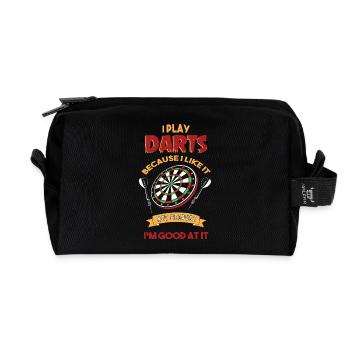 Dart Dartboard Dartpfeil - Recycelte Kulturtasche - Schwarz - Vorne