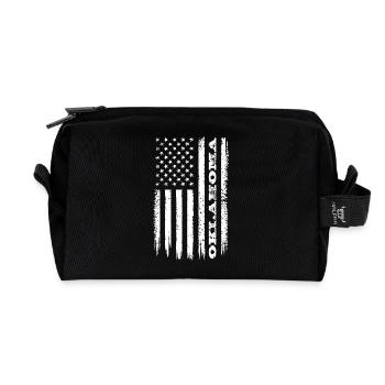 Drapeau des États-Unis Oklahoma State Gift - Trousse de toilette en tissu recyclé - noir - Devant