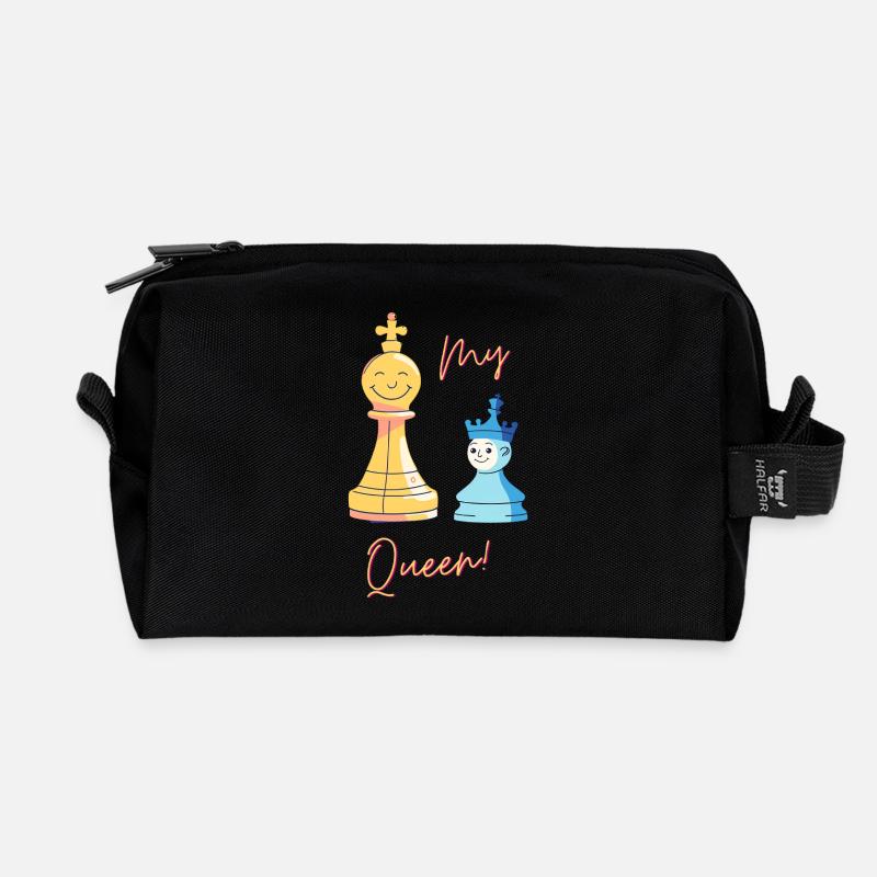 My Queen Schachfiguren Schach - Recycelte Kulturtasche - Schwarz