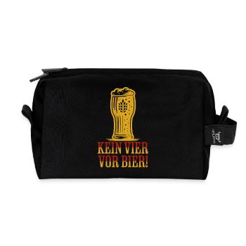 Kein vier vor Bier - lustiges witziges Biershirt - Recycelte Kulturtasche - Schwarz - Vorne