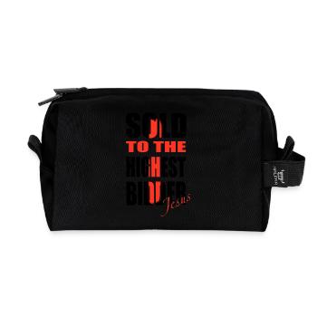 Sold to the Highest Bidder – Jesus Paid It All - Recycled Toiletry Zip Bag - black - Front